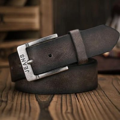 cinturón cuero marrón oscuro 110cm