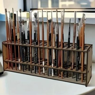 organizador pinceles madera pintura
